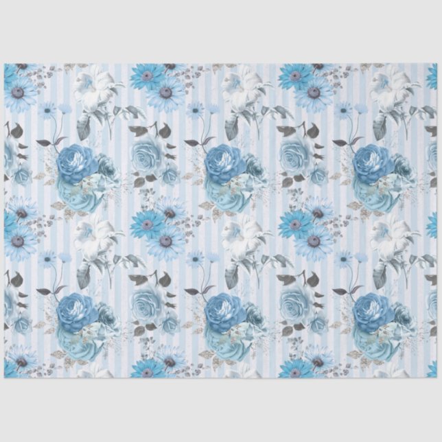 Papel De Seda Blue Floral Series Design 9 (Frente )
