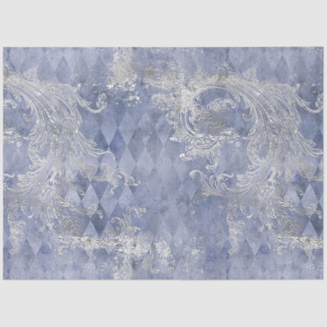 Papel De Seda Blue Floral Skull Series Design 10 (Frente )