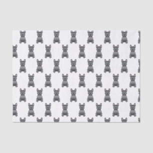 Papel De Seda Blue French Bulldog / Frenchie Cartoon Dog Pattern
