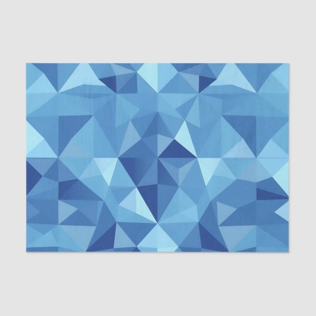 Papel De Seda Blue Geometric Mosaic Tile Pattern (Frente )