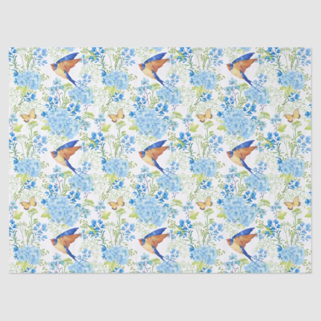 Papel De Seda Blue Hydrangea (Frente )