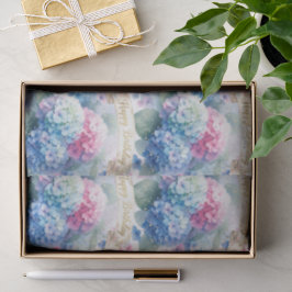 Papel De Seda Blue Hydrangea Floral Aniversário