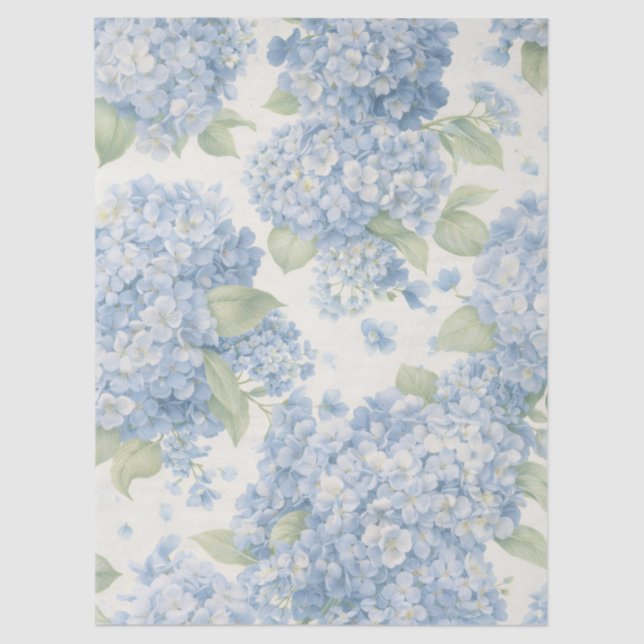 Papel De Seda Blue Hydrangea Floral Tissue Paper (Frente )