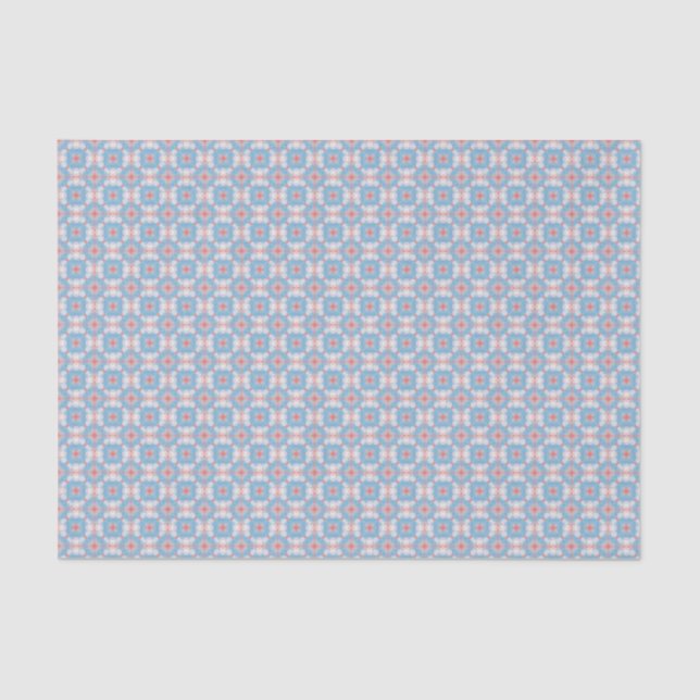 Papel De Seda Blue Kaleidoscope Pattern (Frente )