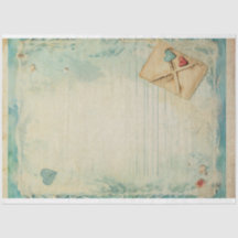 Blue Love - Letra Vintage Ephemera No1