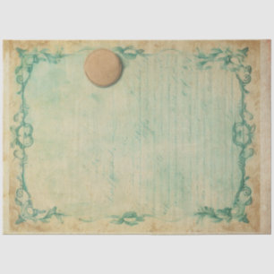Papel De Seda Blue Love - Letra Vintage Ephemera No3