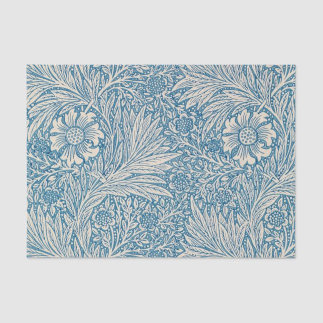 Papel De Seda Blue Marigolds (por William Morris) (Frente )