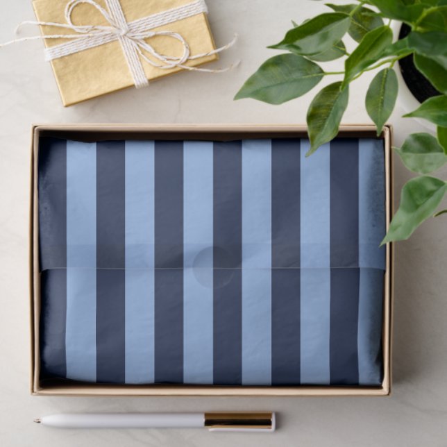 Papel De Seda Blue on Blue Stripes (Presente)