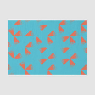 Papel De Seda Blue, orange, vibrant, trendy geometric pattern
