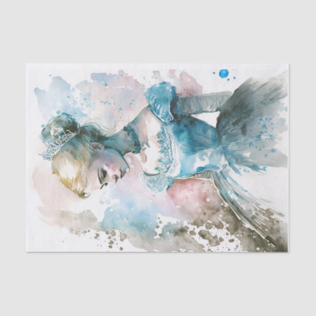 Papel De Seda BLue Princesa indo para a Bola (Frente )