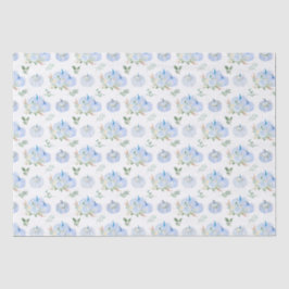 Papel De Seda Blue Pumpkins Floral