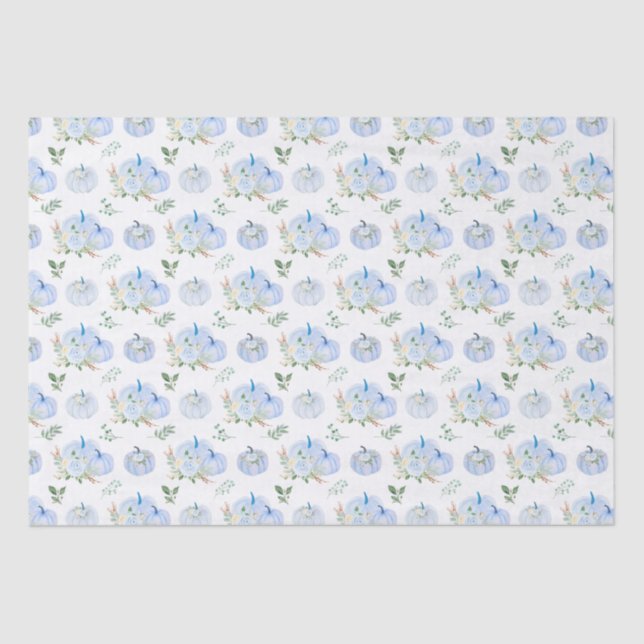 Papel De Seda Blue Pumpkins Floral (Frente )
