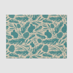 Papel De Seda Blue Retro Cozy Charme Natal