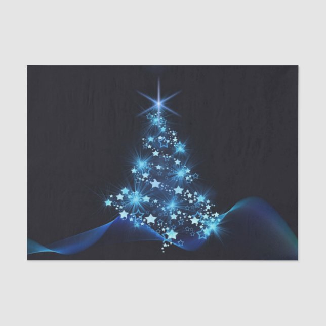 Papel De Seda Blue Shine of Stars no Natal Dark (Frente )