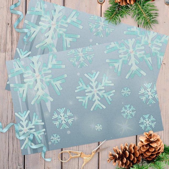 Papel De Seda Blue Teal Winter Wonderland (Criador carregado)