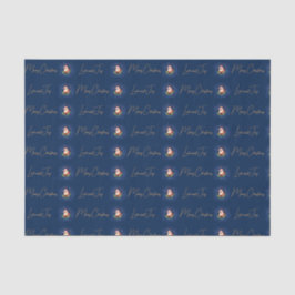 Papel De Seda Blue Vintage Feseset Papai Noel Feliz Natal