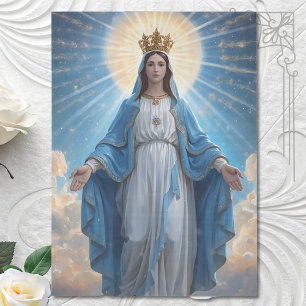 Papel De Seda Blue VIrgin Mary Heavenly