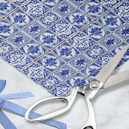 Papel De Seda Blue White Delft - azulejos pequenos - colheita bo