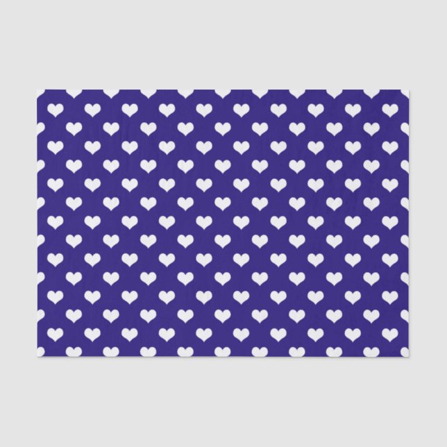 Papel De Seda Blue White Love Heart Design (Frente )