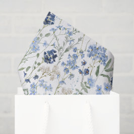 Papel De Seda Blue Wildflower Watercolor