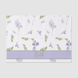 Papel De Seda Blue Wildflower Watercolor Tissue Paper