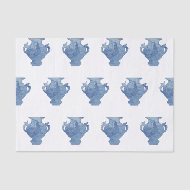 Papel De Seda Blue Willow Chinoiserie Ginger Jars (Frente )