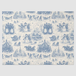 Papel De Seda Blue Winter Toile Chinoiserie