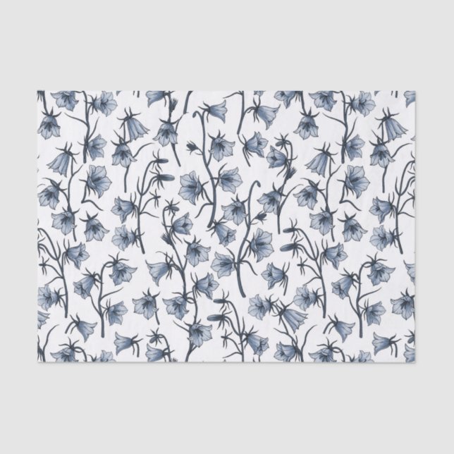 Papel De Seda Bluebells, Harebeldes, Flores (Frente )