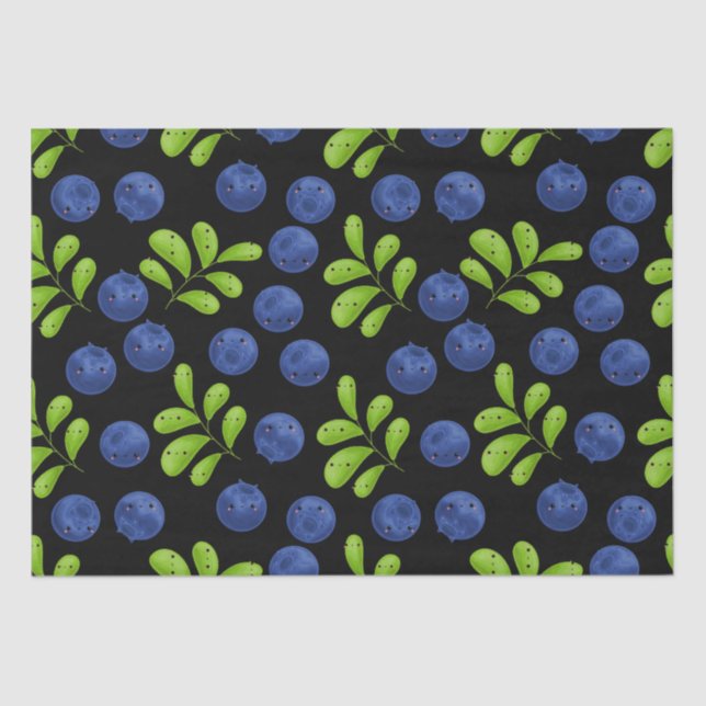 Papel De Seda Blueberry Bliss: Design de padrão de Fruta fresco (Frente )