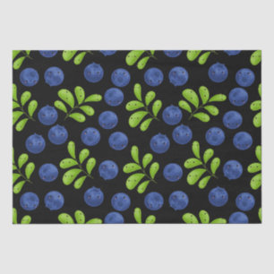 Papel De Seda Blueberry Bliss: Design de padrão de Fruta fresco