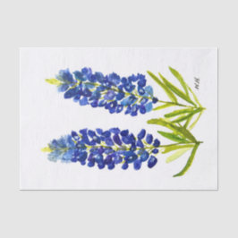 Papel De Seda Bluebonnets Texas State Flowers Lupine Watercolor
