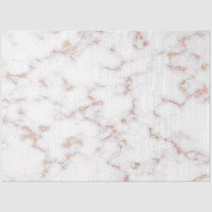 Papel De Seda Blush Glitter White Marble Moderno Rosa