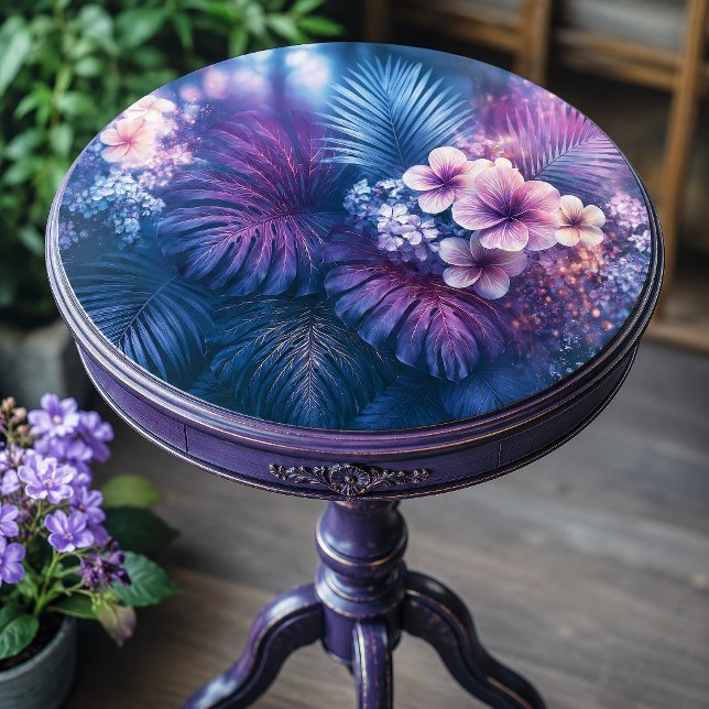 Papel De Seda Blush Índigo Floral Tropical Decoupage (Criador carregado)