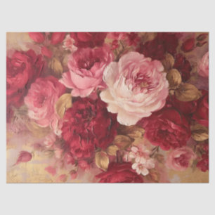 Papel De Seda Blush opuloso e ouro-rosa inglês burgundo