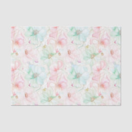 Papel De Seda Blush Pink Mint Flowers Birthday