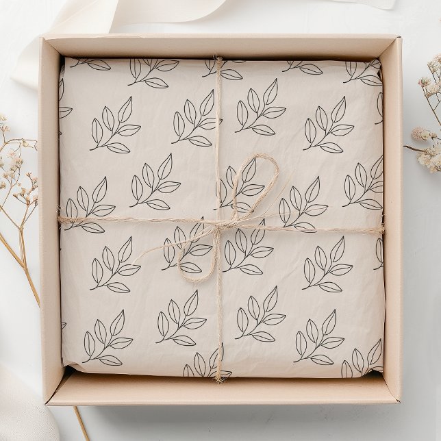 Papel De Seda Blush Pink Small Business Minimalist Botanical  (Criador carregado)