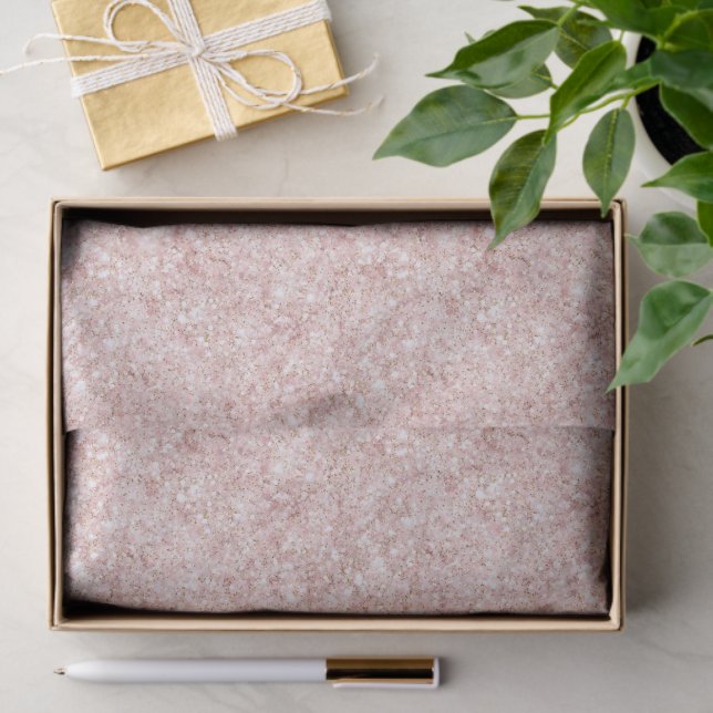 Papel De Seda Blush Pink Sparkle Glitter (Presente)