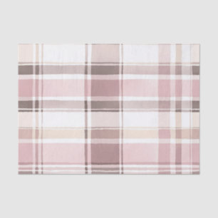 Papel De Seda Blush Rosa Cream Brown Stripes Aniversário