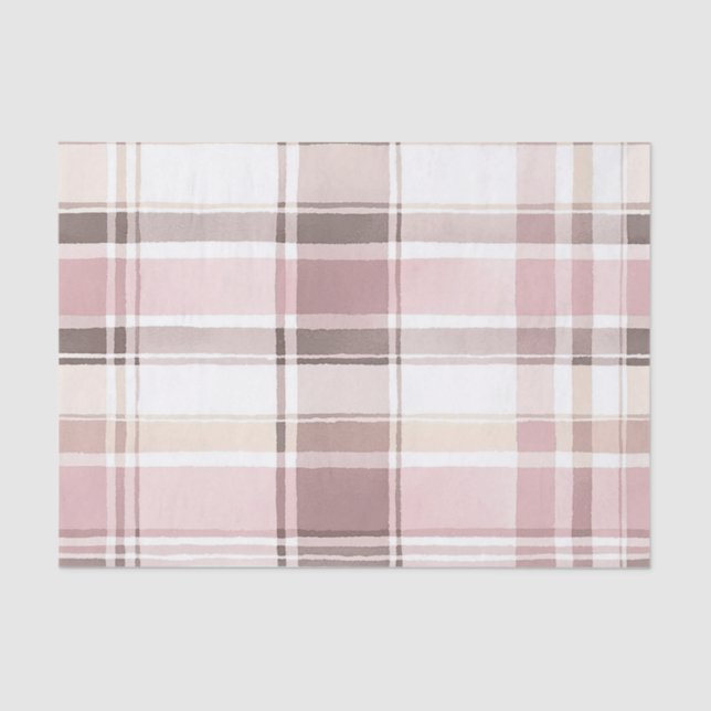 Papel De Seda Blush Rosa Cream Brown Stripes Aniversário (Frente )