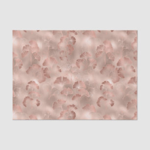 Papel De Seda Blush Rosa Folhas de Ginkgo Elegante Botânico
