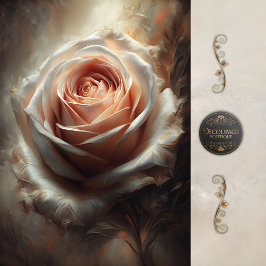 Papel De Seda Blush Rose Center Decoupage Tissue Paper