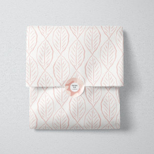 Papel De Seda BlushVine-Padrão de Folha Minimalista Rosa Suave B