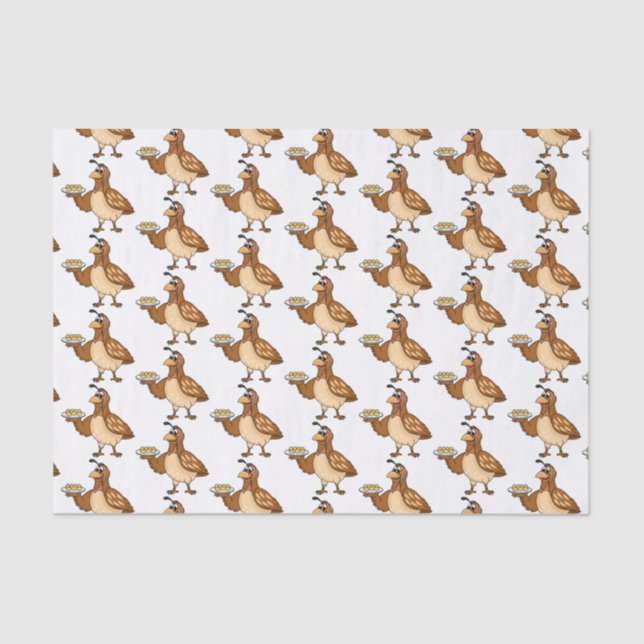 Papel De Seda Boa codorniz com animação de ovos (Frente )