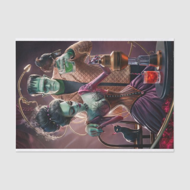 Papel De Seda Boa Química, Monstro de Frankenstein & Sua Noiva  (Frente )