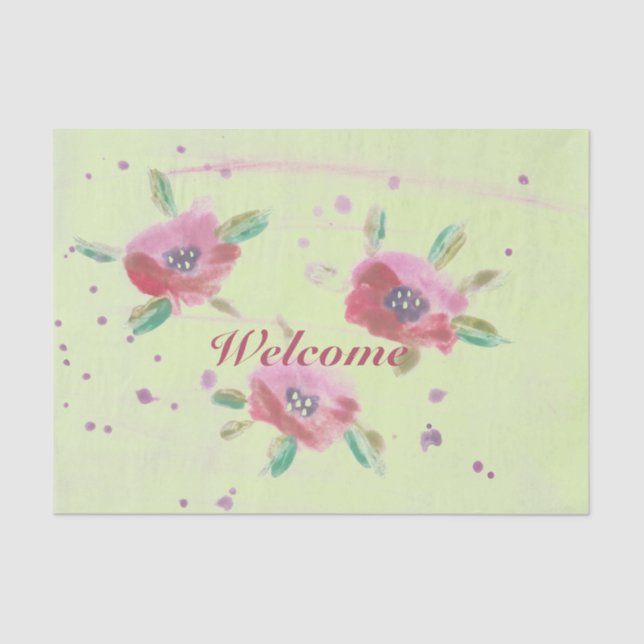 Papel De Seda Boas-vindas a eventos floridos (Frente )