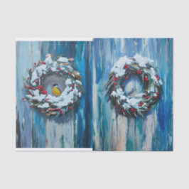 Papel De Seda Boas-vindas, Wreath de inverno e Pássaros