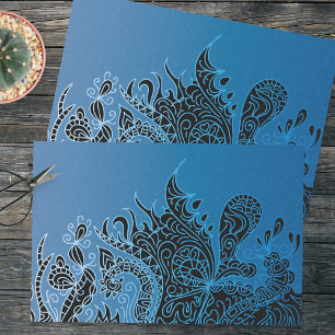 Papel De Seda Boêmia de Hippie Doodle com Abstrato Tribal Desenh