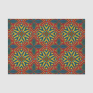 Papel De Seda Boêmia Hippie Vermelho Azul Amarelo Legal Tribal