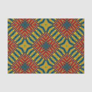 Papel De Seda Boêmia Hippie Vermelho Azul Amarelo Legal Tribal