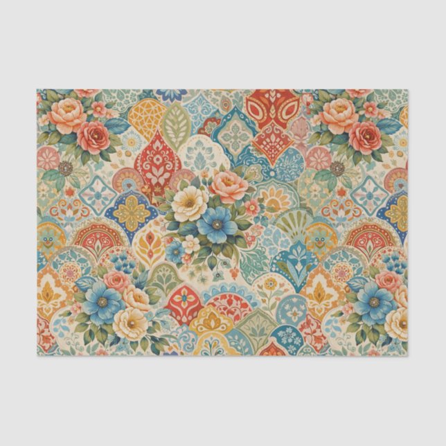 Papel De Seda Bohemian Garden Mosaic (Frente )